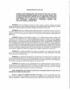 First page of Resolution No. 04-25-19A, the City’s copy
