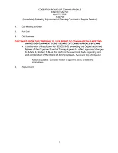 First page of the agenda packet - bza