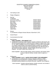 First page of the agenda packet