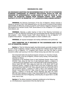First page of Ordinance No. 2065, the City’s copy
