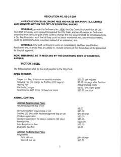 First page of Resolution No. 05-14-20A, the City’s copy