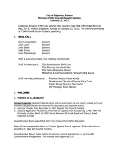 First page of the minutes