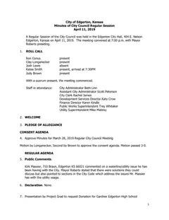 First page of the minutes
