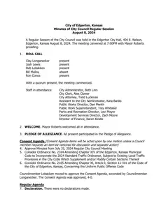 First page of the minutes