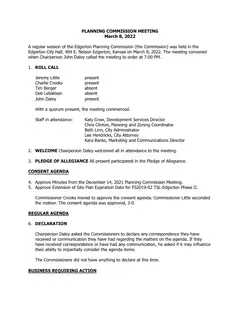 First page of the minutes
