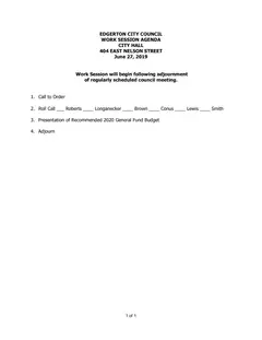 First page of the agenda packet