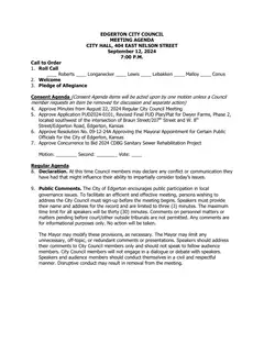 First page of the agenda