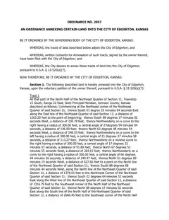 First page of Ordinance No. 2057, the City’s copy