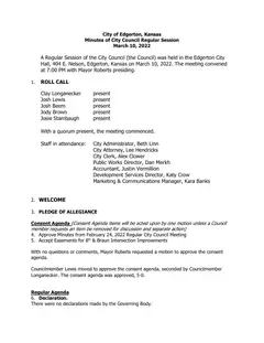 First page of the minutes