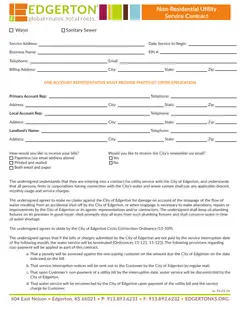 First page of Non-Residential Service Contract
