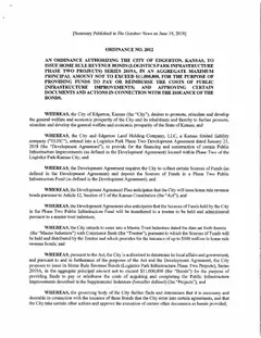 First page of Ordinance No. 2012, the City’s copy