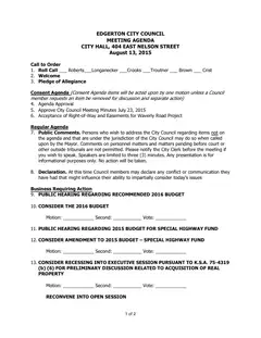 First page of the agenda