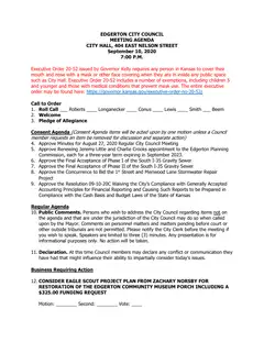 First page of the agenda