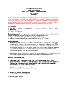 First page of the agenda packet