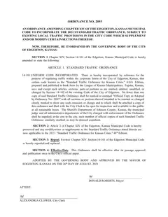 First page of Ordinance No. 2093, the City’s copy