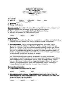 First page of the agenda packet
