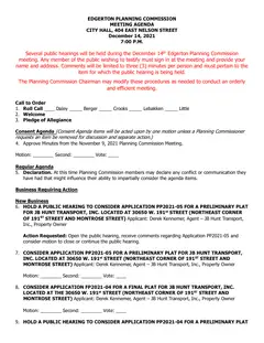 First page of the agenda packet