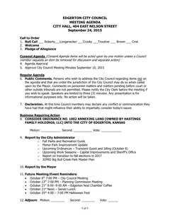 First page of the agenda