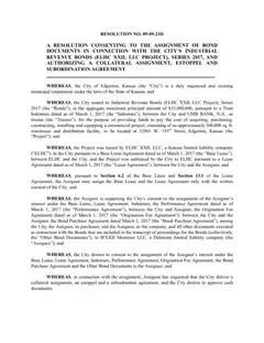 First page of Resolution No. 09-09-21D, the City’s copy