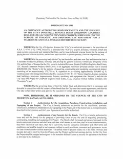 First page of Ordinance No. 1080, the City’s copy