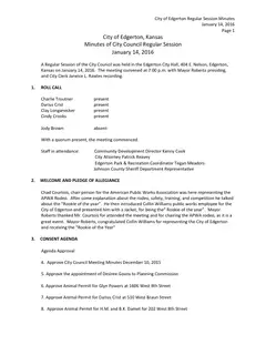First page of the minutes