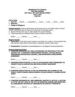 First page of the agenda