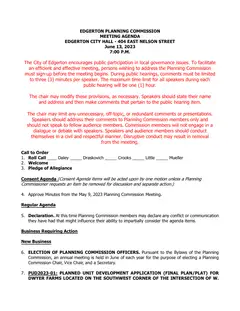 First page of the agenda