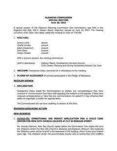 First page of the minutes