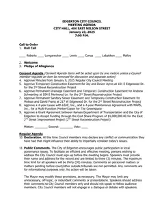 First page of the agenda packet
