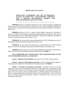 First page of Resolution No. 01-26-23A, the City’s copy