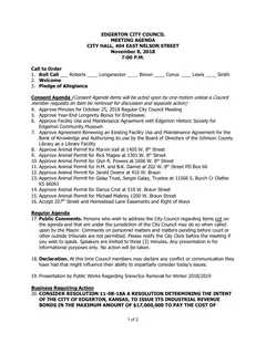 First page of the agenda