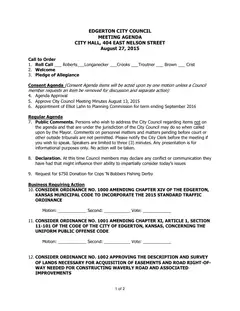 First page of the agenda packet