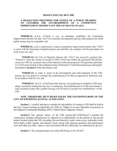 First page of Resolution No. 8-27-20B, the City’s copy
