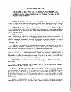 First page of Resolution No. 04-25-19B, the City’s copy