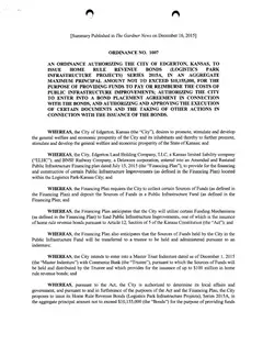 First page of Ordinance No. 1007, the City’s copy