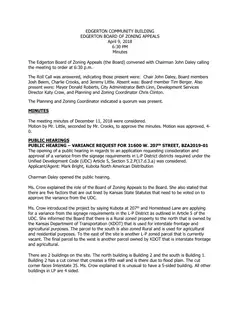First page of the minutes