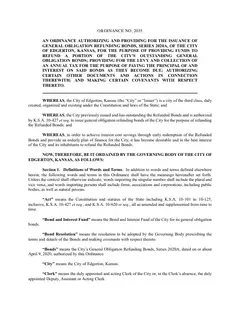 First page of Ordinance No. 2035, the City’s copy