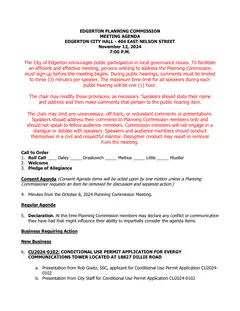 First page of the agenda packet