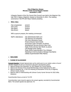 First page of the minutes