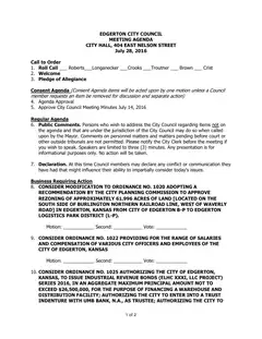 First page of the agenda