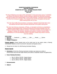 First page of the agenda packet