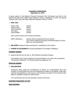 First page of the minutes