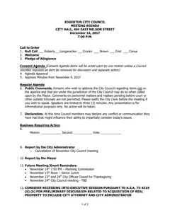 First page of the agenda