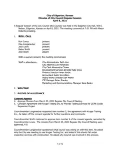 First page of the minutes