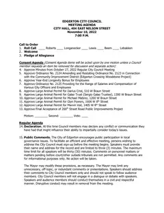 First page of the agenda