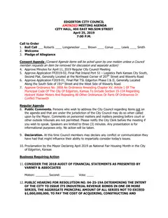 First page of the agenda packet