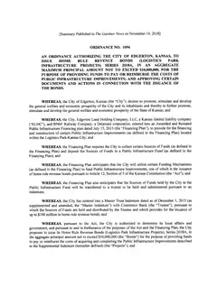 First page of Ordinance No. 1094, the City’s copy
