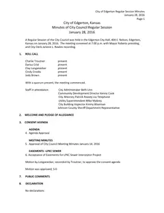 First page of the minutes