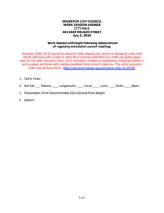 First page of the agenda packet
