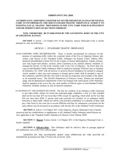 First page of Ordinance No. 2044, the City’s copy